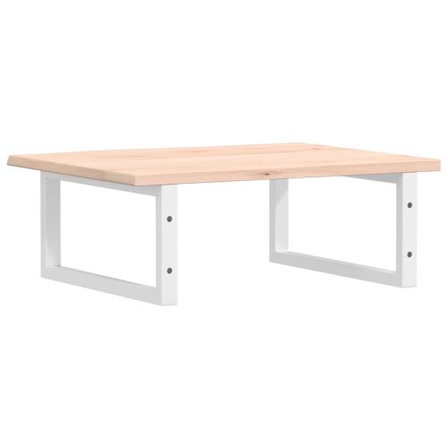 Стенен рафт за мивка, стомана и масивно дърво дъб