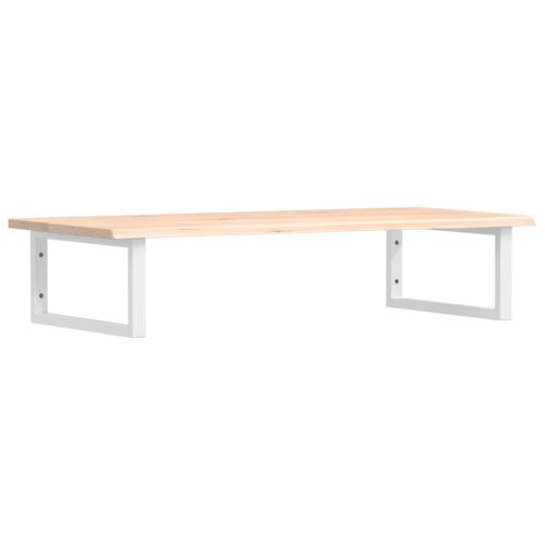 Стенен рафт за мивка, стомана и масивно дърво дъб