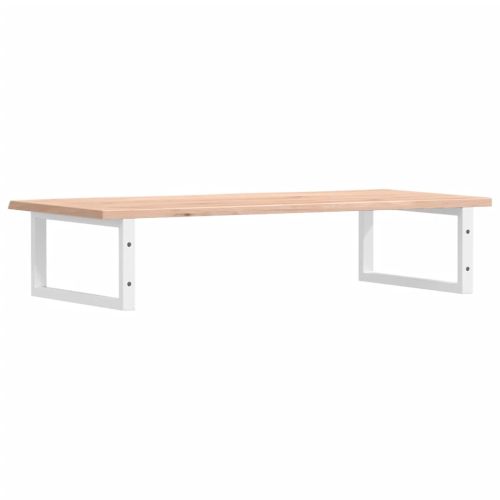 Стенен рафт за мивка, стомана и масивно дърво дъб