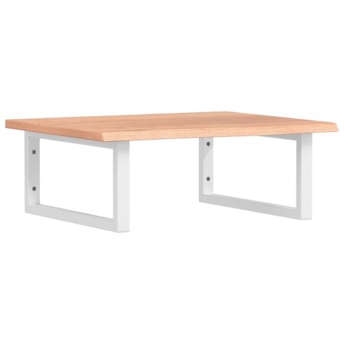 Стенен рафт за мивка, стомана и масивно дърво дъб