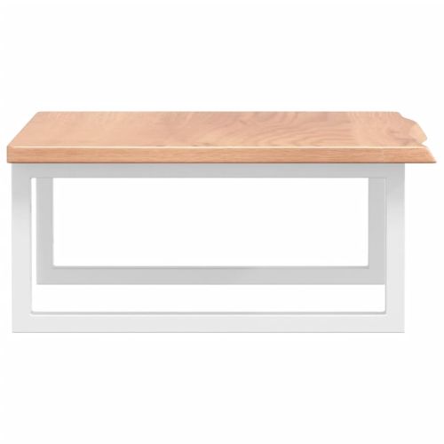 Стенен рафт за мивка, стомана и масивно дърво дъб