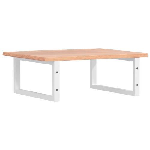 Стенен рафт за мивка, стомана и масивно дърво дъб