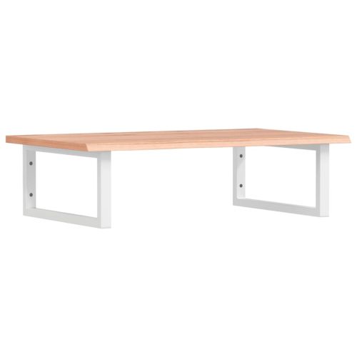 Стенен рафт за мивка, стомана и масивно дърво дъб