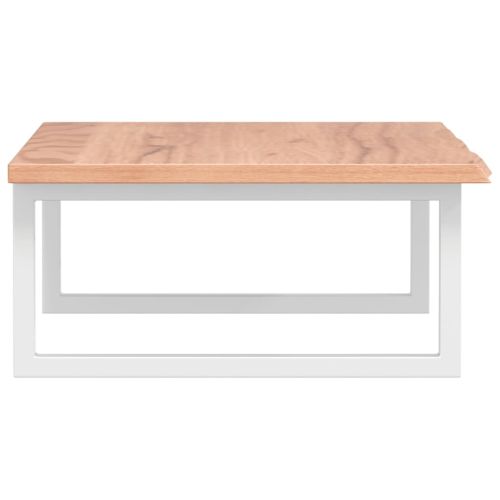 Стенен рафт за мивка, стомана и масивно дърво дъб