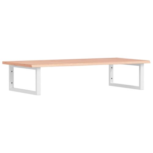 Стенен рафт за мивка, стомана и масивно дърво дъб