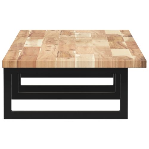 Стенен рафт за мивка, стомана и масивно дърво акация