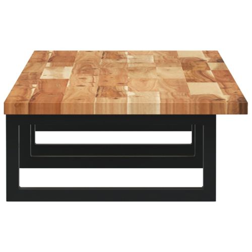 Стенен рафт за мивка, стомана и масивно дърво акация