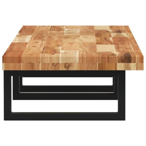 Стенен рафт за мивка, стомана и масивно дърво акация