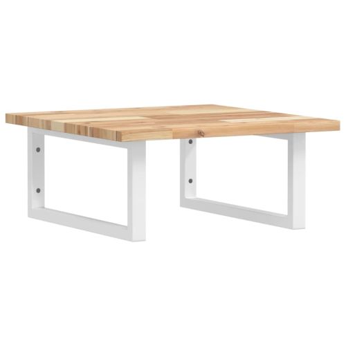 Стенен рафт за мивка, стомана и масивно дърво акация