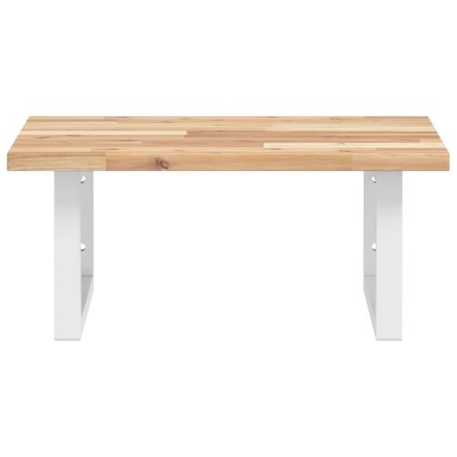 Стенен рафт за мивка, стомана и масивно дърво акация