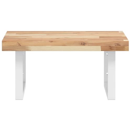 Стенен рафт за мивка, стомана и масивно дърво акация