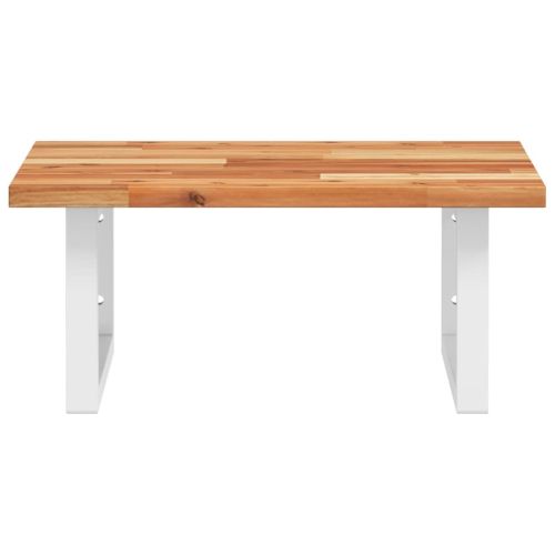 Стенен рафт за мивка, стомана и масивно дърво акация