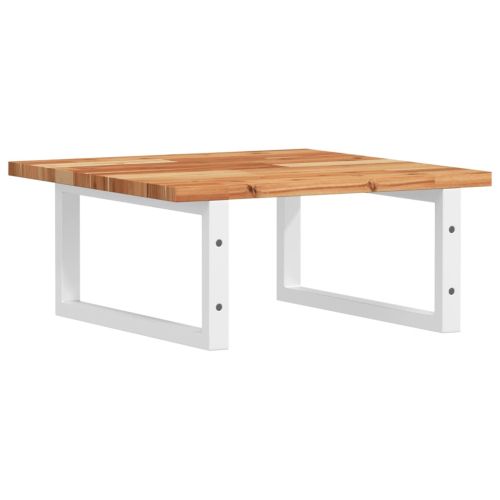 Стенен рафт за мивка, стомана и масивно дърво акация