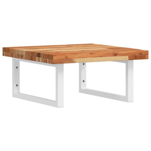 Стенен рафт за мивка, стомана и масивно дърво акация