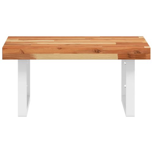 Стенен рафт за мивка, стомана и масивно дърво акация