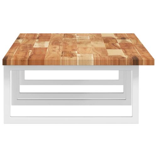 Стенен рафт за мивка, стомана и масивно дърво акация