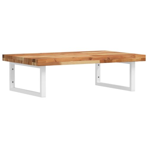 Стенен рафт за мивка, стомана и масивно дърво акация