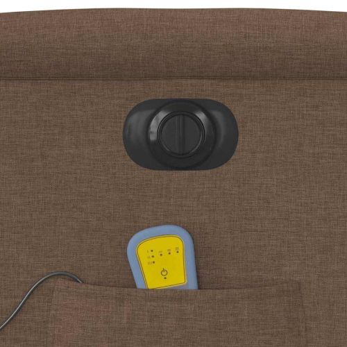 Електрически масажен реклайнер стол, кафяв, текстил