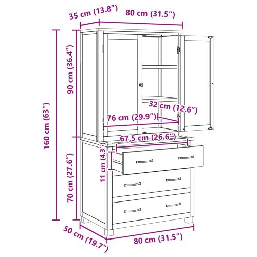Комплект за съхранение на мебели с врата Кафяво Инженерно дърво