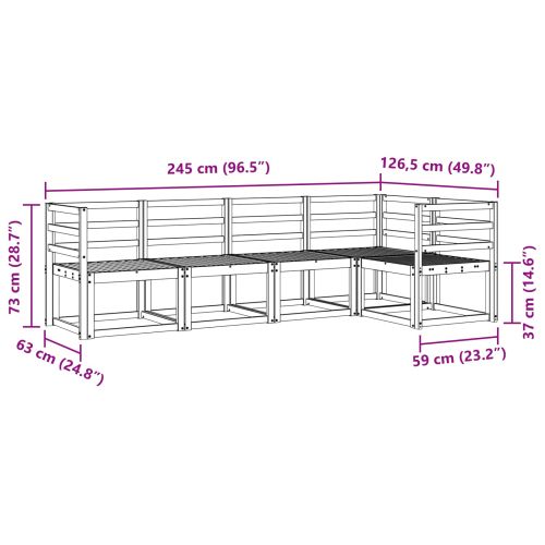 Комплект дивани за открито 5 pcs Естествен