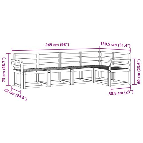 Комплект дивани за открито 5 pcs Естествен