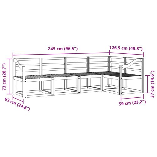 Комплект дивани за открито 5 pcs Естествен