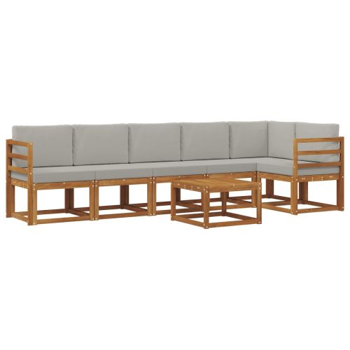 Комплект дивани за открито 7 pcs Естествено и светло сиво
