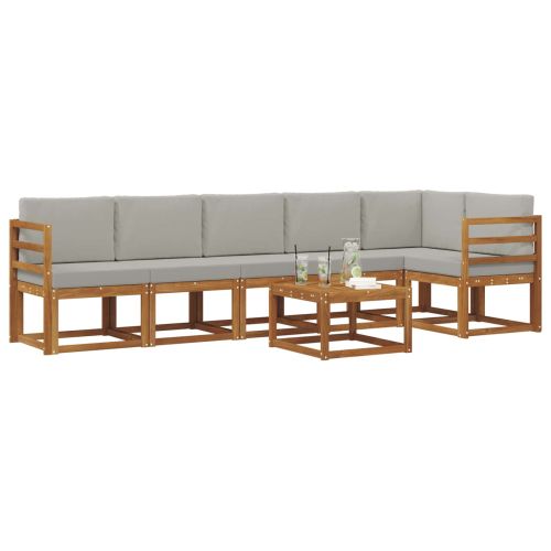 Комплект дивани за открито 7 pcs Естествено и светло сиво