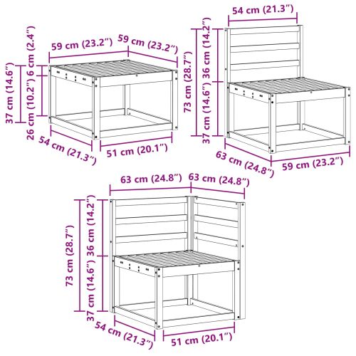 Комплект дивани за открито 7 pcs Естествен