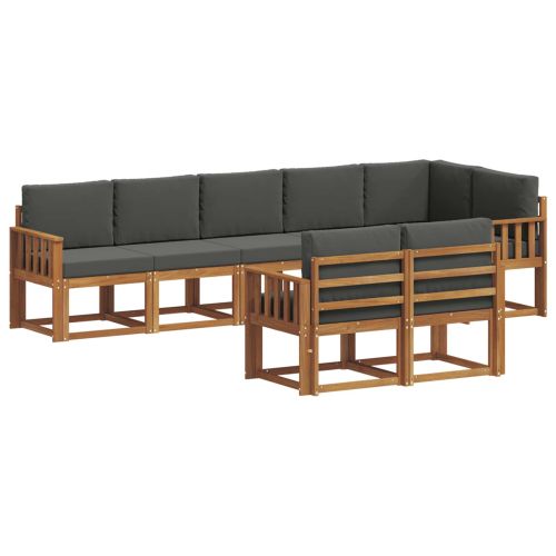 Комплект дивани за открито 8 pcs Натурален и Антрацит
