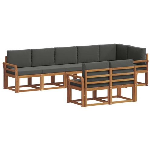 Комплект дивани за открито 8 pcs Натурален и Антрацит