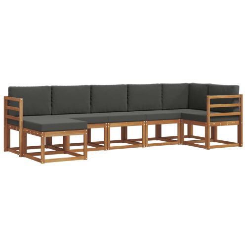 Комплект дивани за открито 7 pcs Натурален и Антрацит