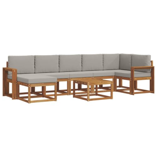 Комплект дивани за открито 8 pcs Естествено и светло сиво