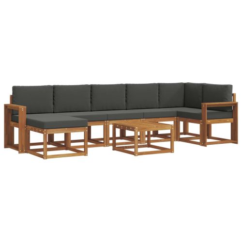 Комплект дивани за открито 8 pcs Натурален и Антрацит