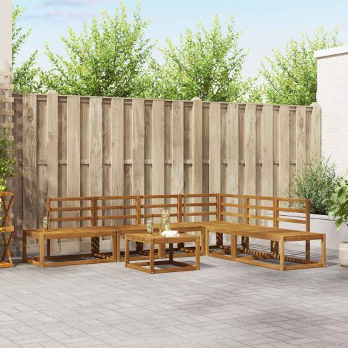 Комплект дивани за открито 7 Брой Естествен