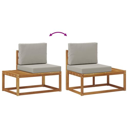 Комплект дивани за открито 7 Брой Естествено и светло сиво