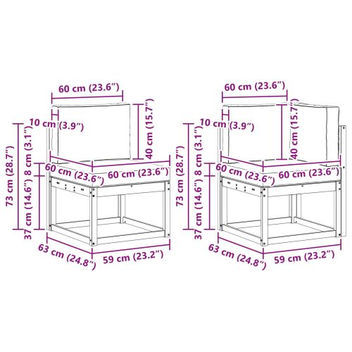 Комплект дивани за открито 9 pcs Натурален и Антрацит