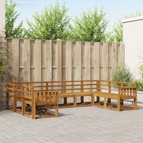 Комплект дивани за открито 9 pcs Естествен
