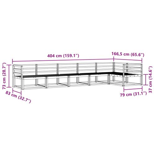 Комплект дивани за открито 6 pcs Натурално