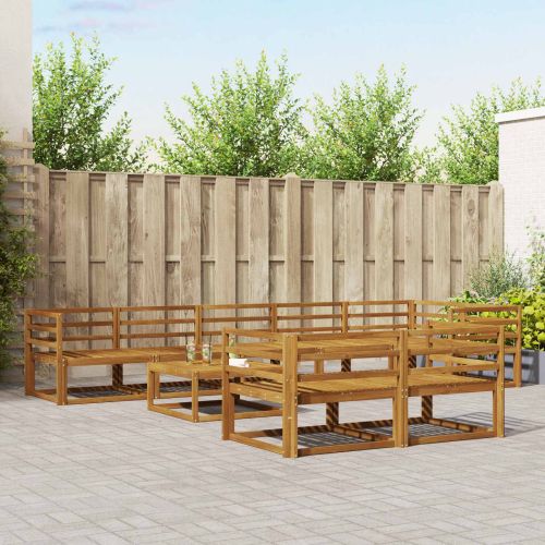 Комплект дивани за открито 9 pcs Натурално