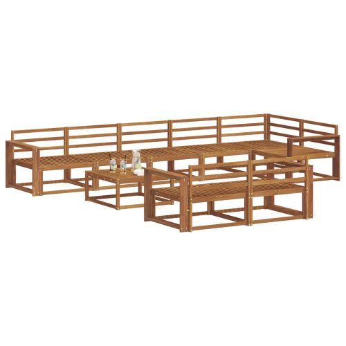 Комплект дивани за открито 9 pcs Натурално