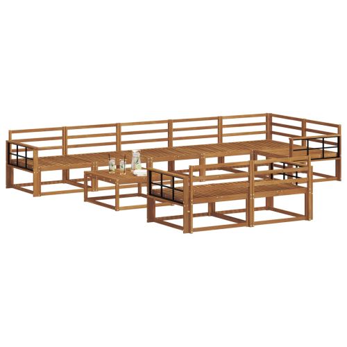 Комплект дивани за открито 9 pcs Натурално