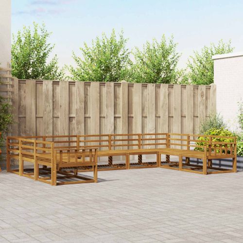 Комплект дивани за открито 9 pcs Естествен