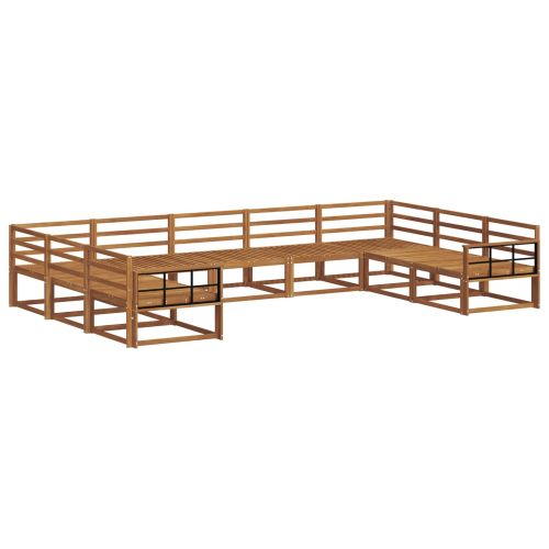 Комплект дивани за открито 9 pcs Естествен