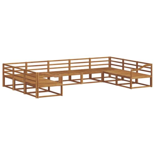 Комплект дивани за открито 9 pcs Естествен