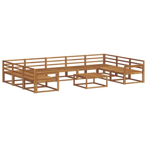 Комплект дивани за открито 10 pcs Естествен