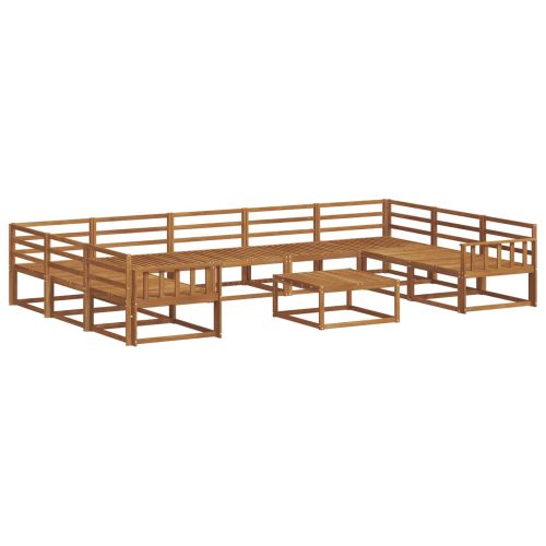 Комплект дивани за открито 10 pcs Естествен