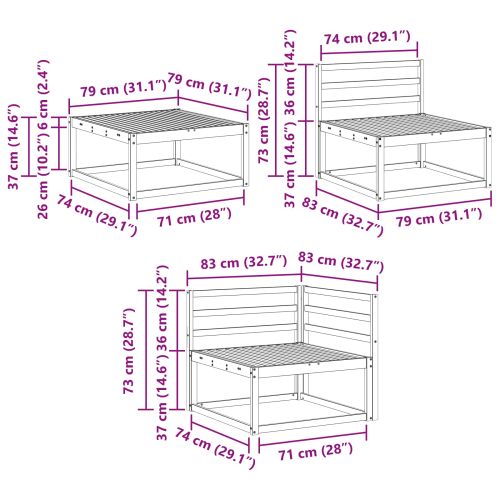 Комплект дивани за открито 10 pcs Естествен