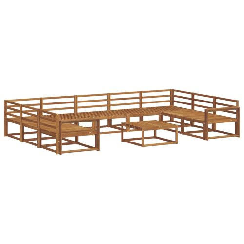Комплект дивани за открито 10 pcs Естествен