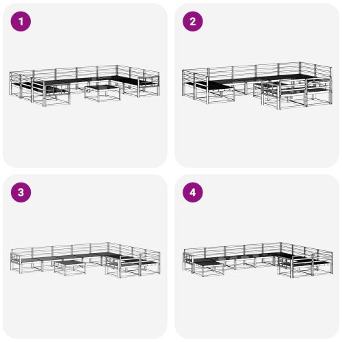 Комплект дивани за открито 10 pcs Естествен